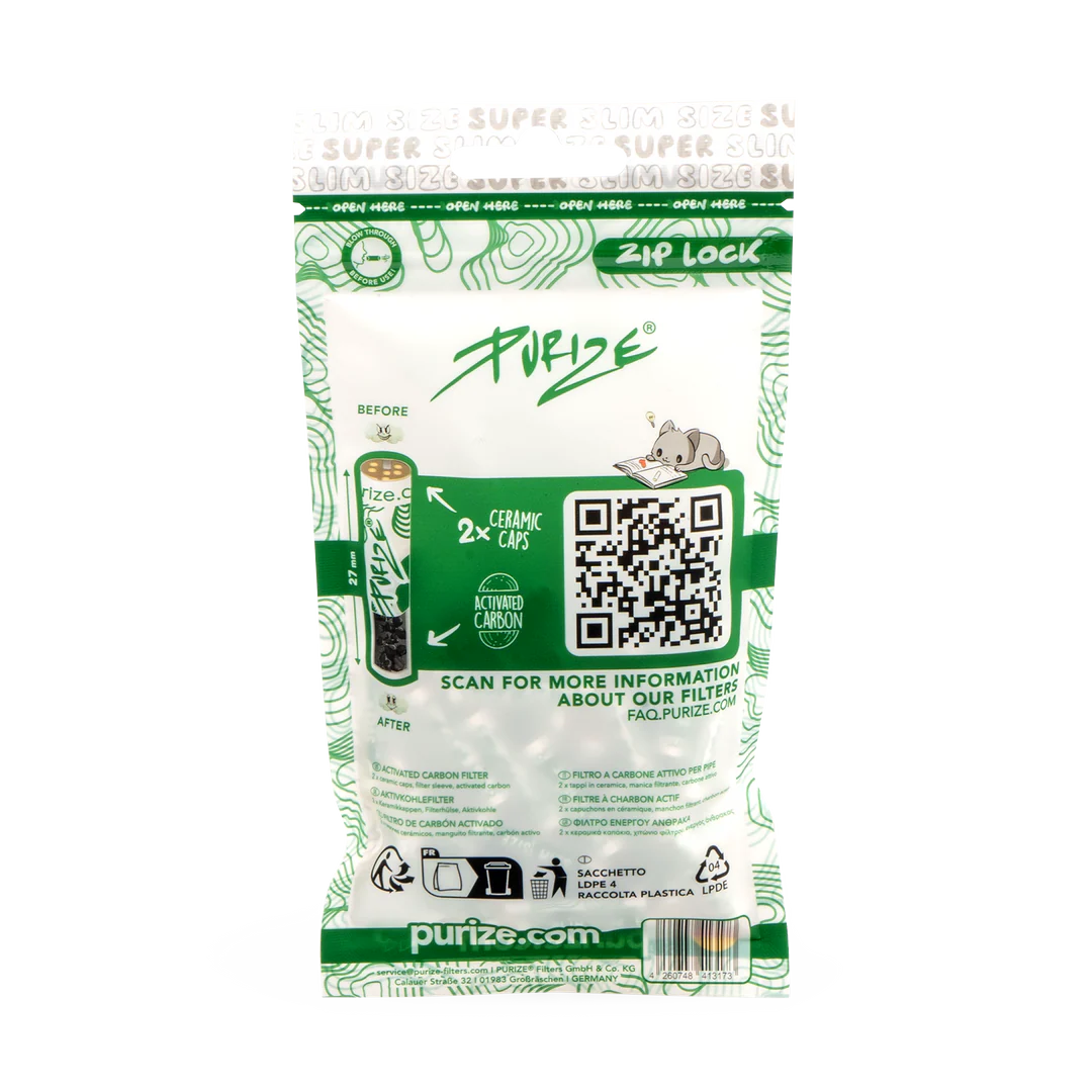 SUPER SLIM | White - 50 Activated Carbon Filters (5mm)