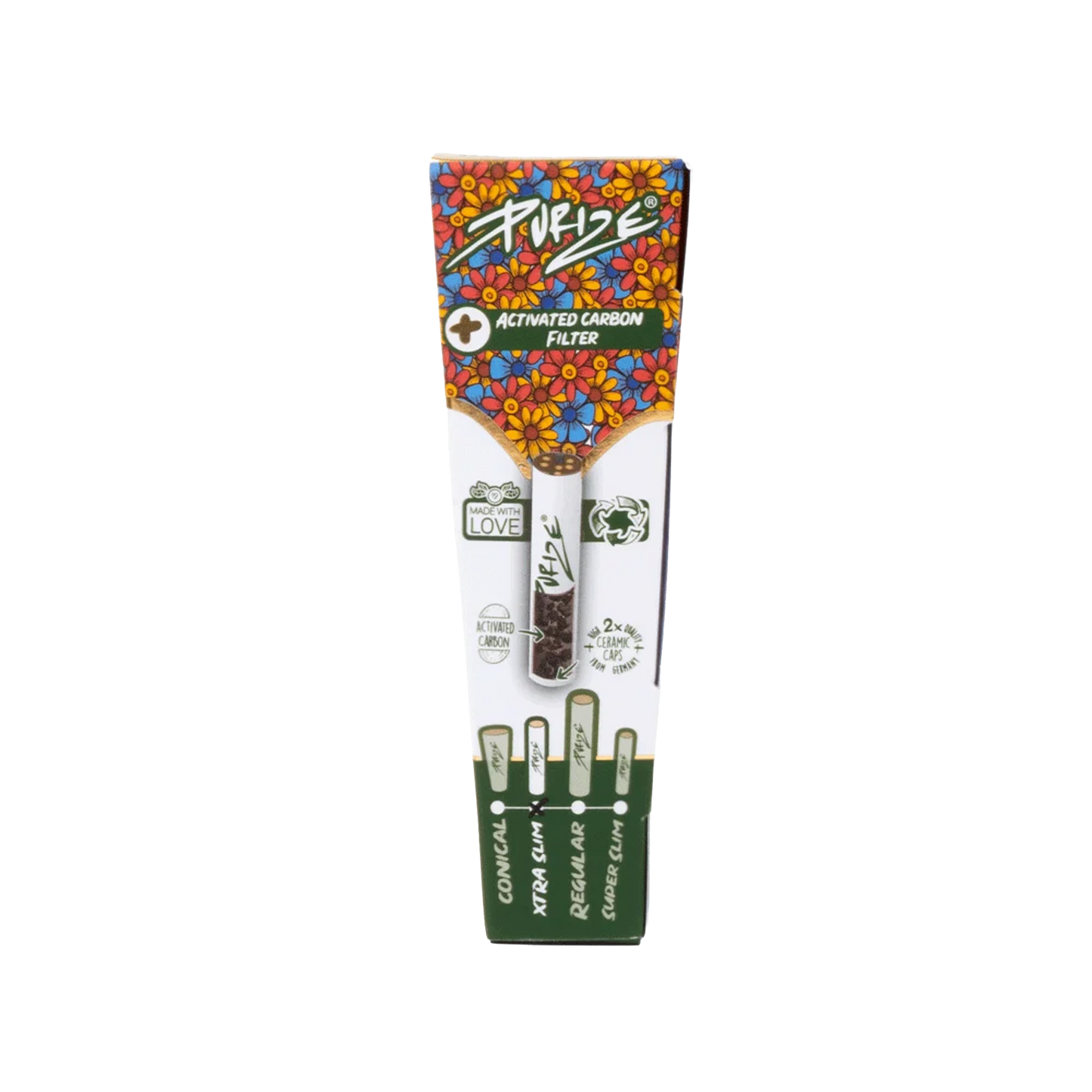 Prerolled Cones + Activated Carbon Filter - 6mm Xtra Slim (3pc)