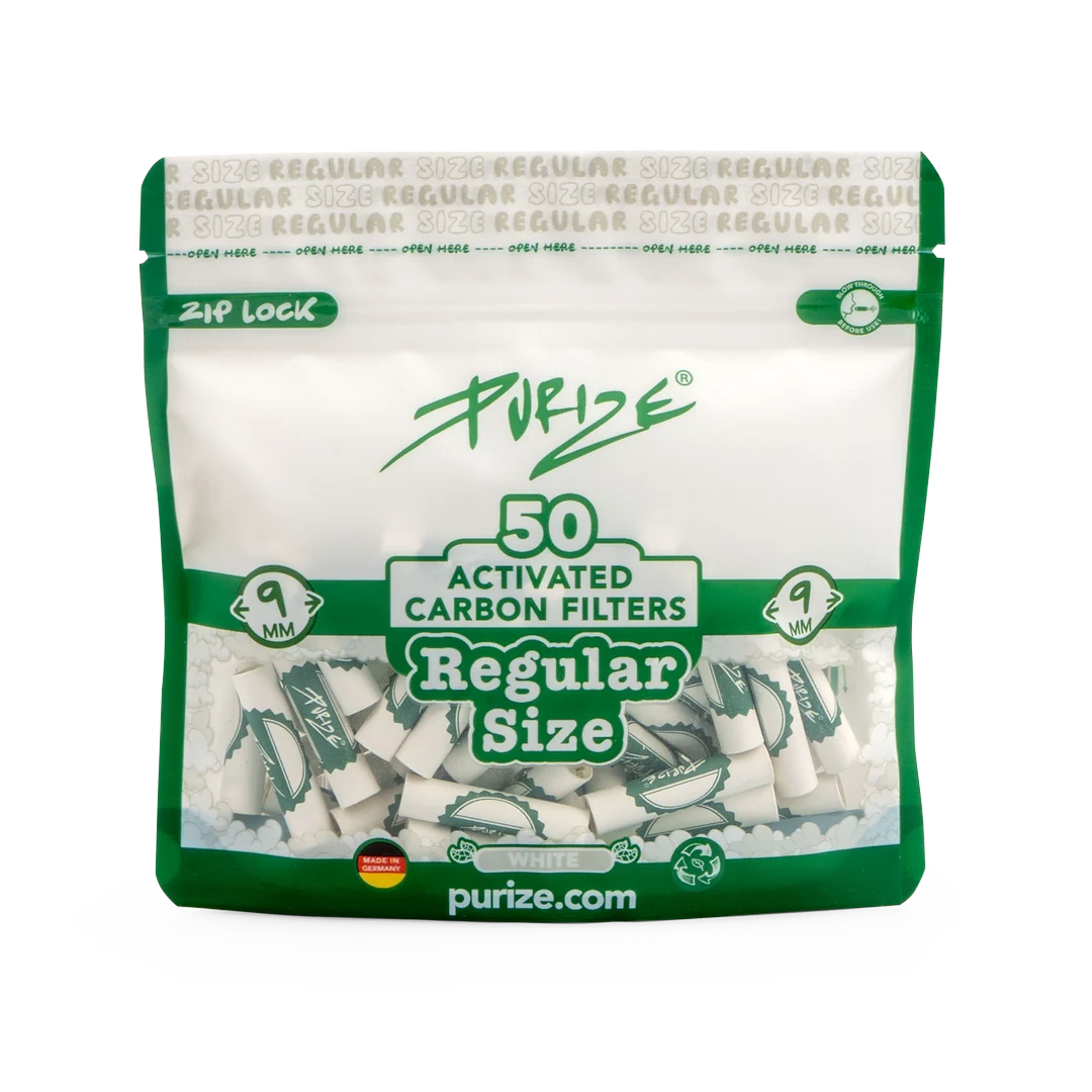 REGULAR | White - 50 Activated Carbon Filters (9mm)