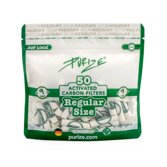 REGULAR | White - 50 Activated Carbon Filters (9mm)