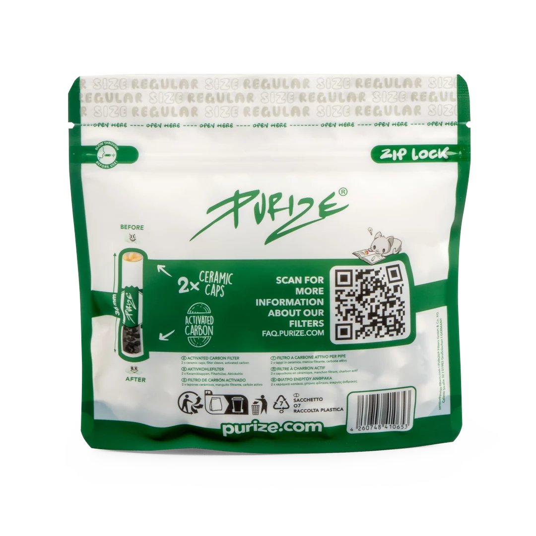 REGULAR | White - 50 Activated Carbon Filters (9mm)