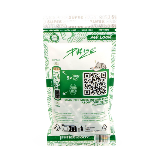 SUPER SLIM | White - 50 Activated Carbon Filters (5mm)
