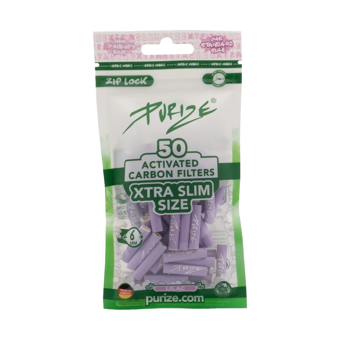 XTRA SLIM | Lilac - 50 Activated Carbon Filters (6mm)
