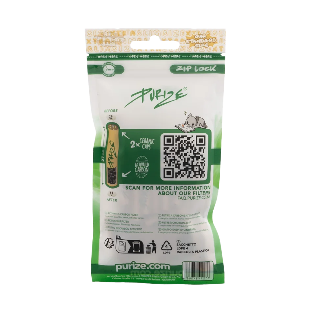 XTRA SLIM | Organic - 50 Activated Carbon Filters (6mm)