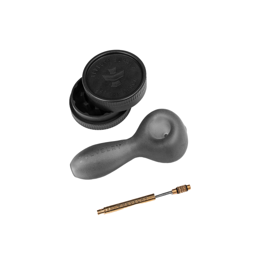 THE PIPE KIT | Smell Proof Storage with Glass Spoon Pipe + 2 Piece Grinder