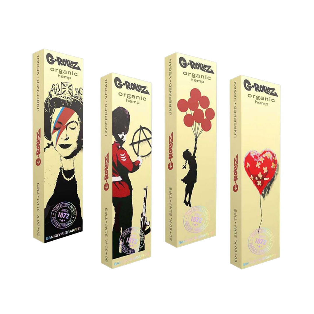 BANKSY'S GRAFFITI | King Size Slim - Connoisseur Rolling Papers, Tips + Poker